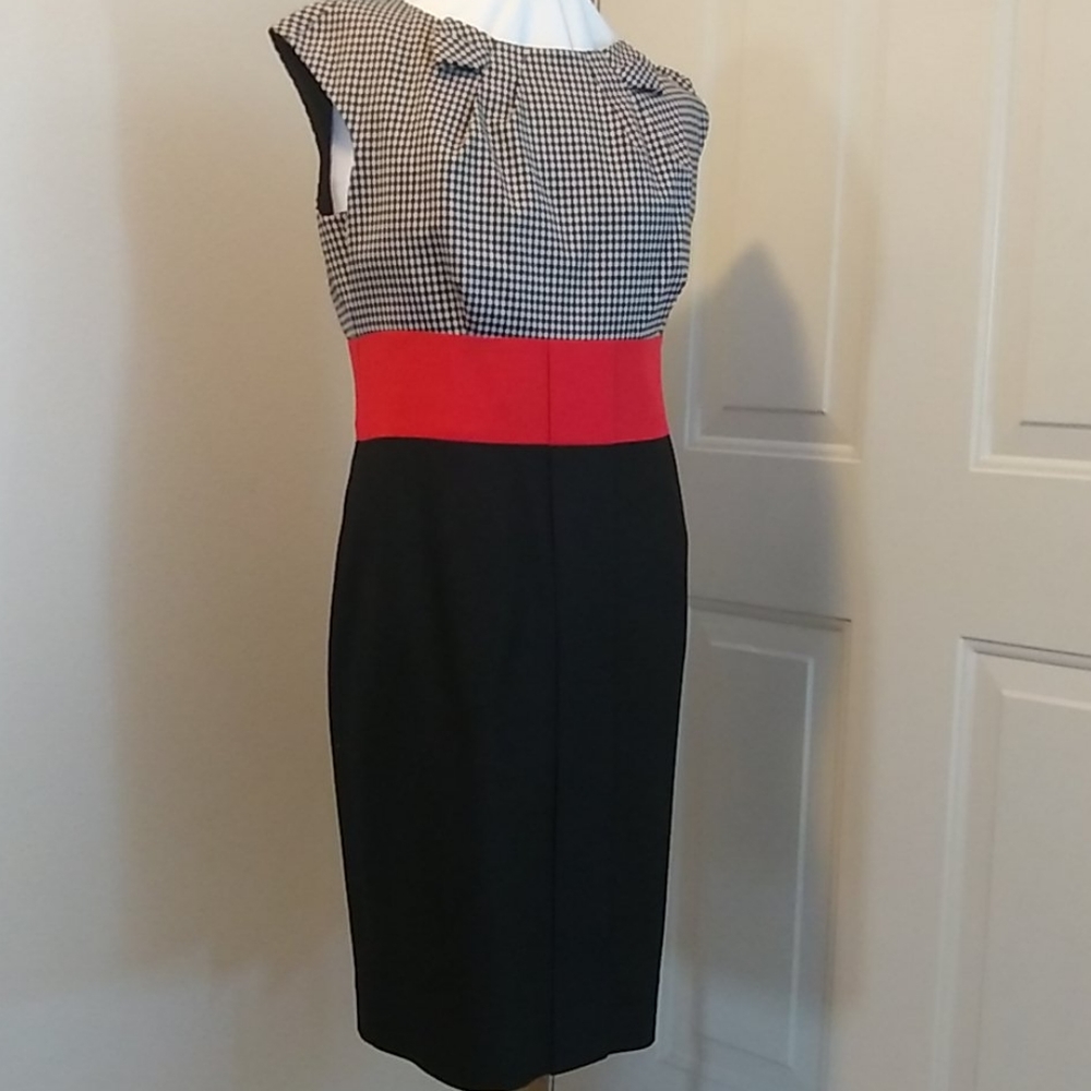 Dress Black/Red/Check with Cap Sleeve